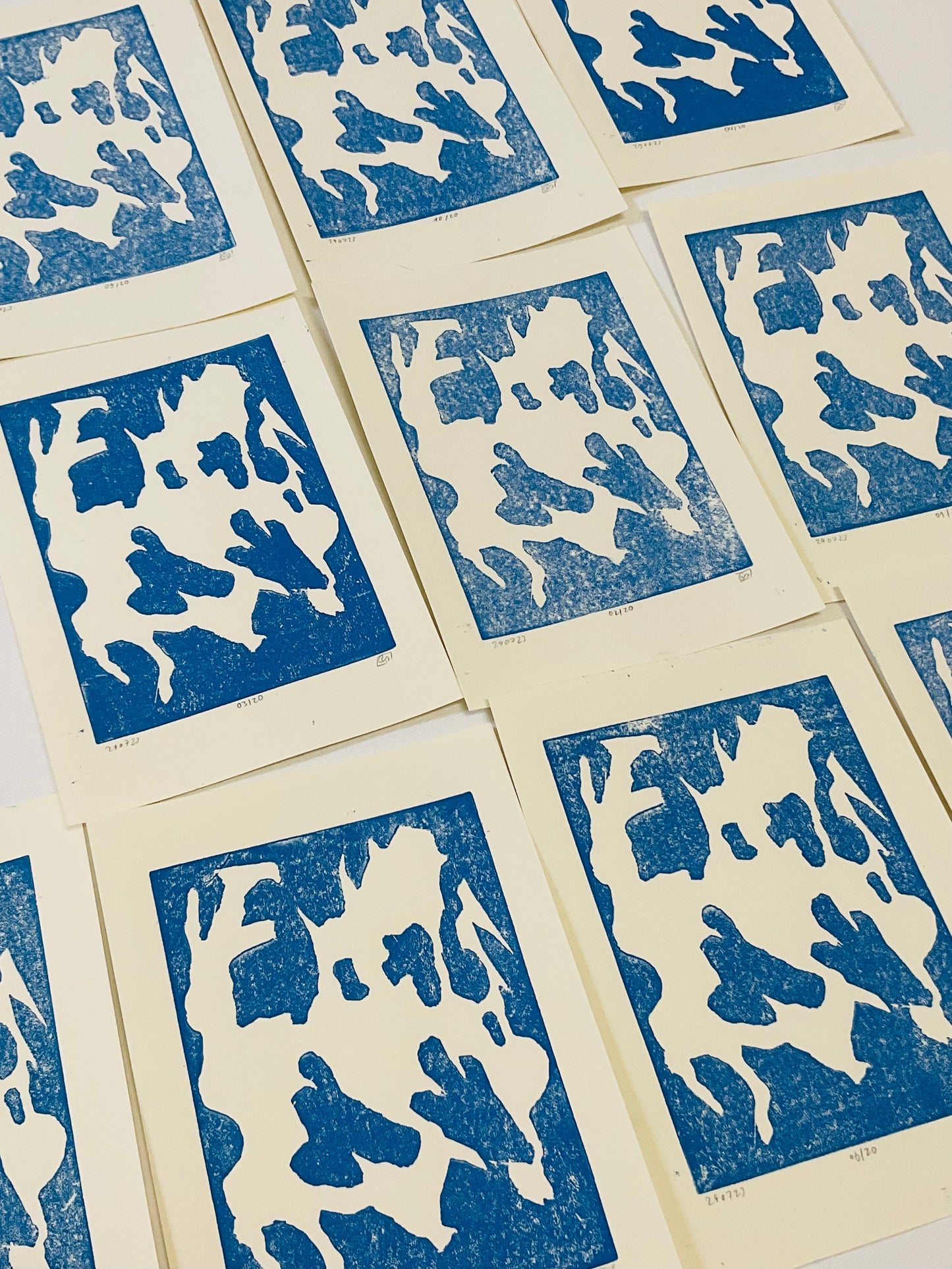 Linoprint - blue