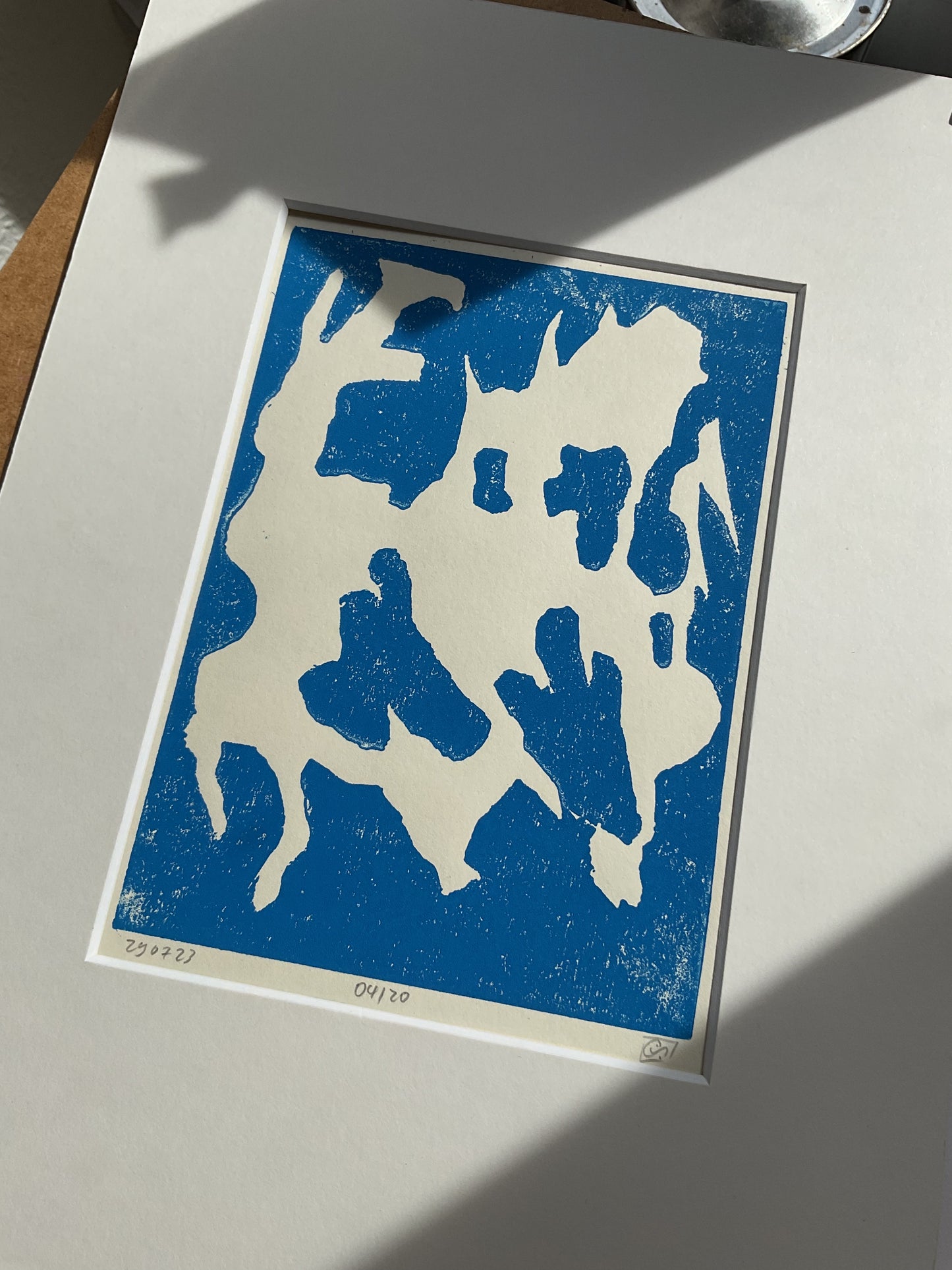 Linoprint - blue