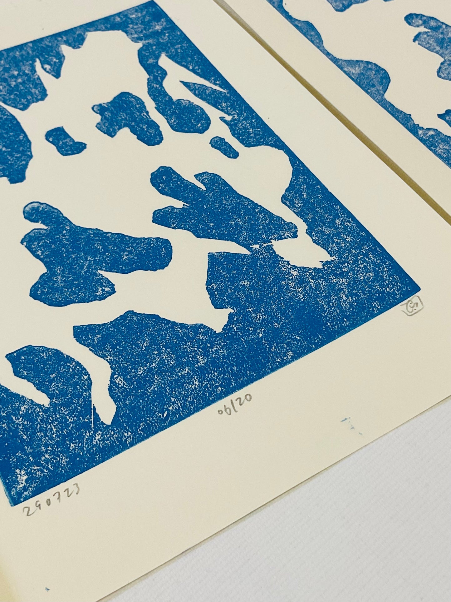 Linoprint - blue